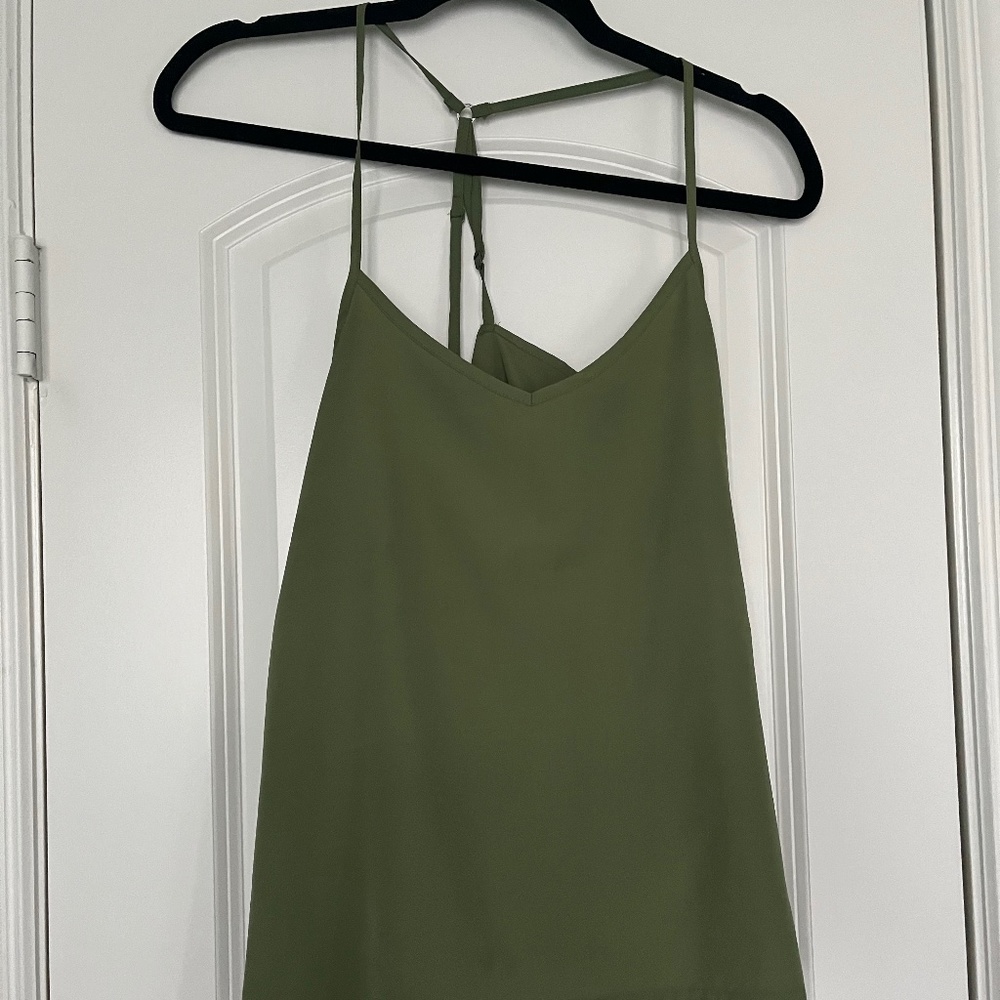 Hollister | Chiffon Green Razor Back Blouse